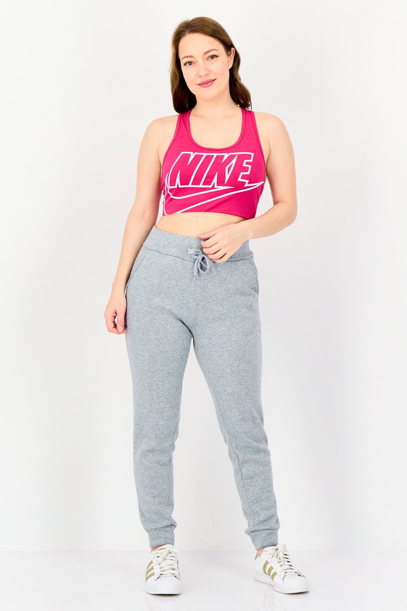 Nike سوتيان رياضي غير مبطن للنساء بشعار العلامة التجارية، فوشيا - Image 4